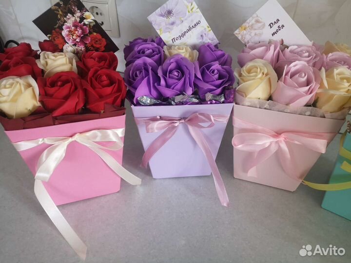 Букеты из 9 мыльных роз В наличии