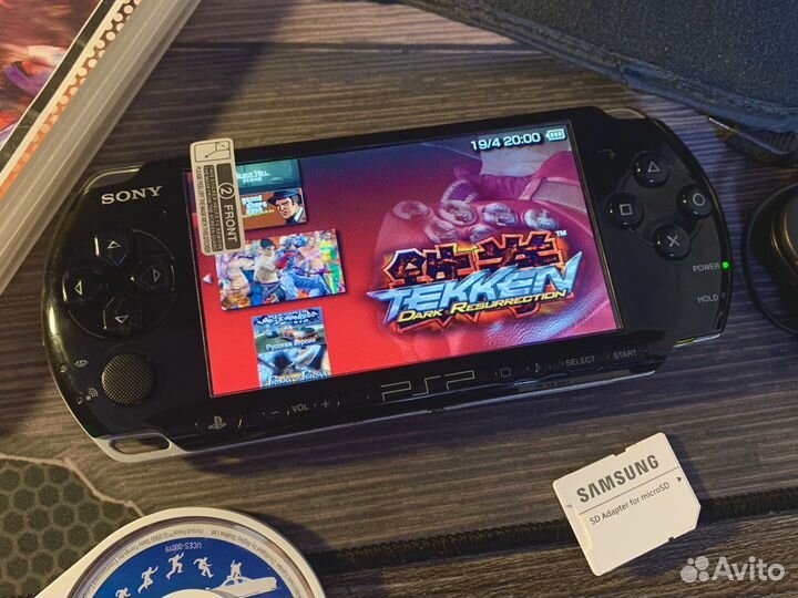 Sony PSP 3008 Piano Black 64gb 7500 игр (комплект)