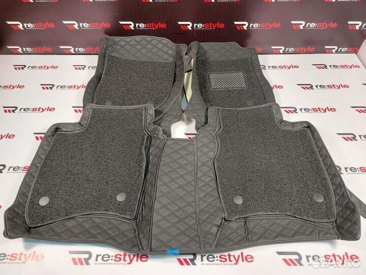 Ковры салона 3D Honda Fit с14г Черные