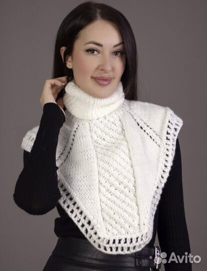 Манишка вязанная снуд воротник