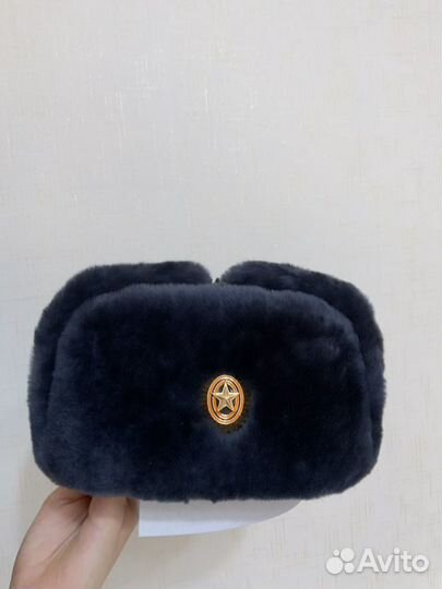 Шапка ушанка из овчины