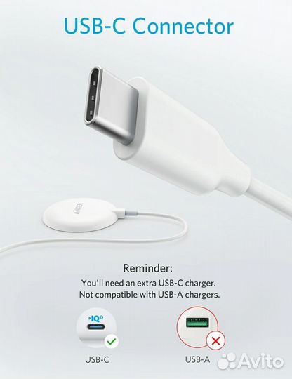 Магнитное зарядное устройство Anker для iPhone