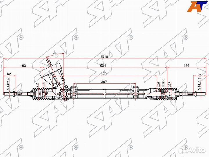 Рейка рулевая renault logan/lada largus 06- (без Г