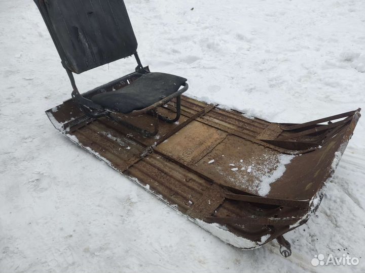 Сани самодельные для снегохода и лыжа на буран