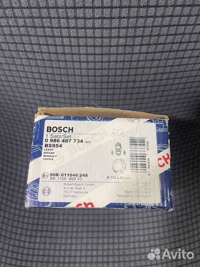 Колодки тормозные барабанные bosch 0986487734