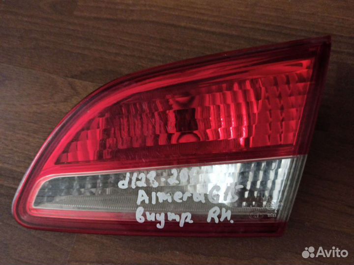 Фонарь задний внутренний правый nissan almeraiii