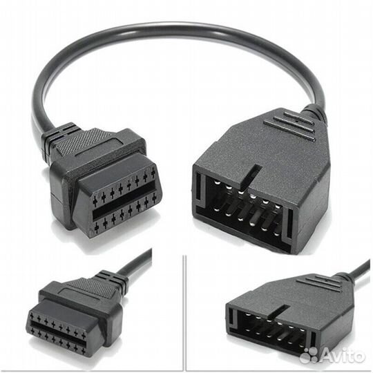 Переходник c 12 pin на 16 pin OBD2, ваз,GM12 новый
