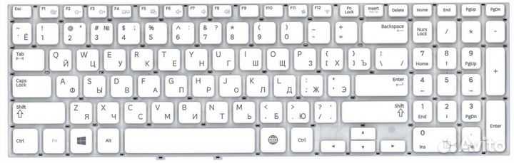 Клавиатура Samsung NP350V5C белая, OEM