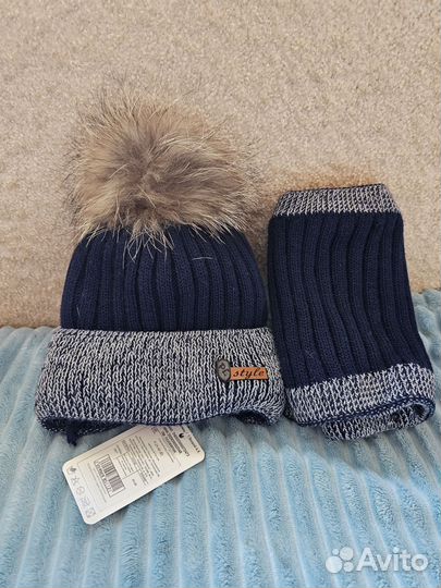Комплект зимний шапка+снуд для мальчика