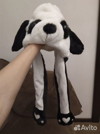 Шапка панда с поднимающимися ушами