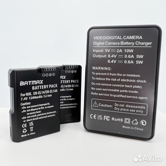 Аккумуляторы Nikon EN-EL14A 1200mAh Batmax