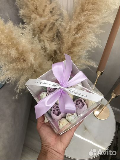 Зефирные букеты на заказ, коробка зефира