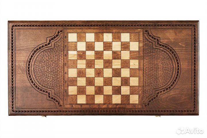 Нарды и шашки резные Звездная октаграмма 61 х 61 см бук Армения 62439