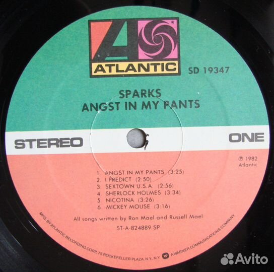 Sparks - angst IN MY pants / 1982 USA moroder TOM
