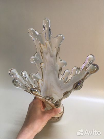 Ваза гутное стекло