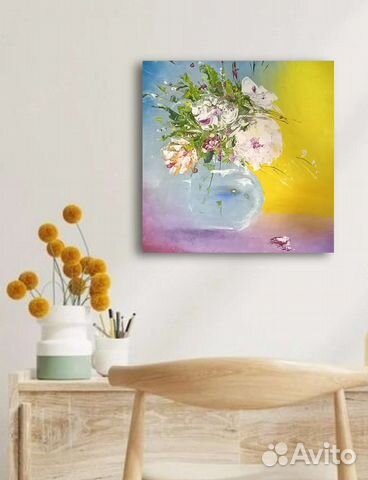 Интерьерная картина маслом цветы