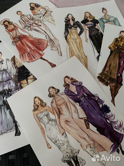 Эскизы одежды, скетчи и Fashion-иллюстрация