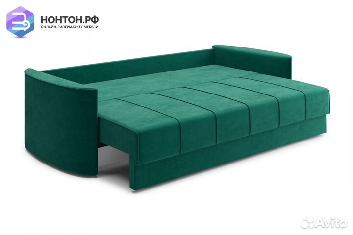 Диван еврокнижка Колибри 3-х местный изумрудный
