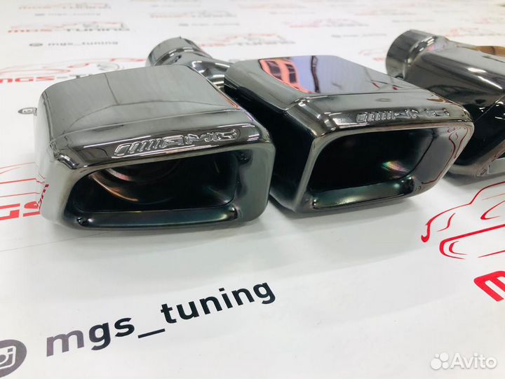 Насадки Mercedes 63 AMG ромбовидные черные