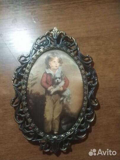 Шелкография в бронзовой рамке