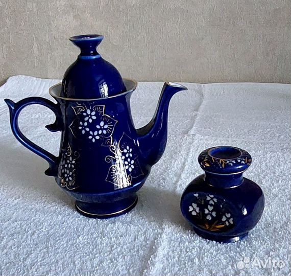 Заварочный чайник+чайница(кобальт).Времен СССР