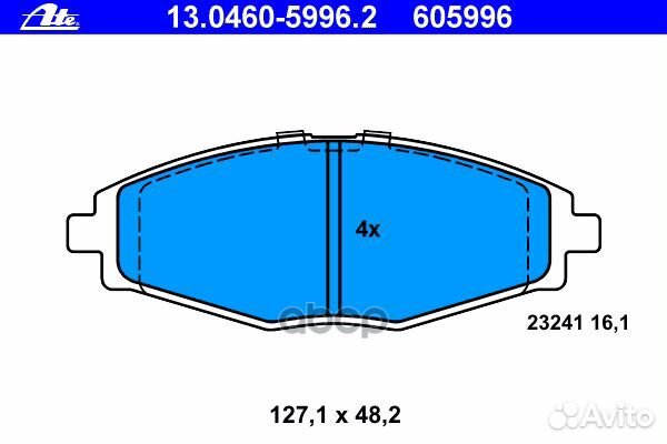 13.0460-5996.2 696 00 колодки торм.перед Daewoo