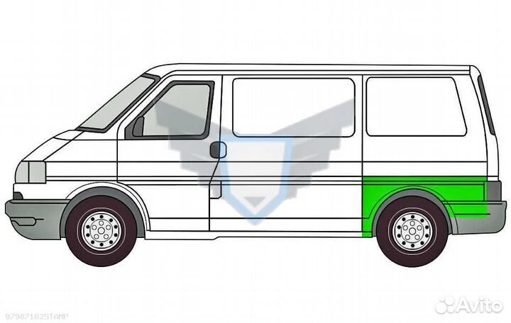Арка правая Volkswagen Transporter T4 1990-2004 короткий (Klokkerholm)