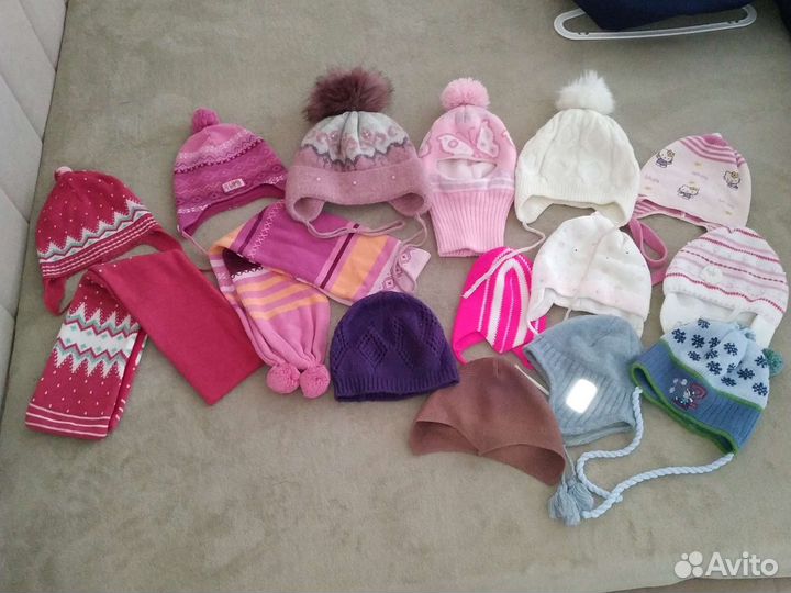 Шапки шарфы зима/демисезон девочкам/мальчикам