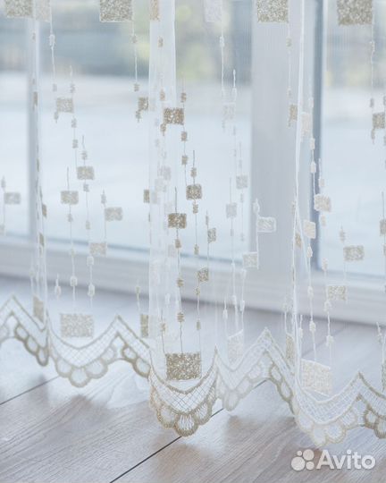 Тюль Мона Айвори готовый