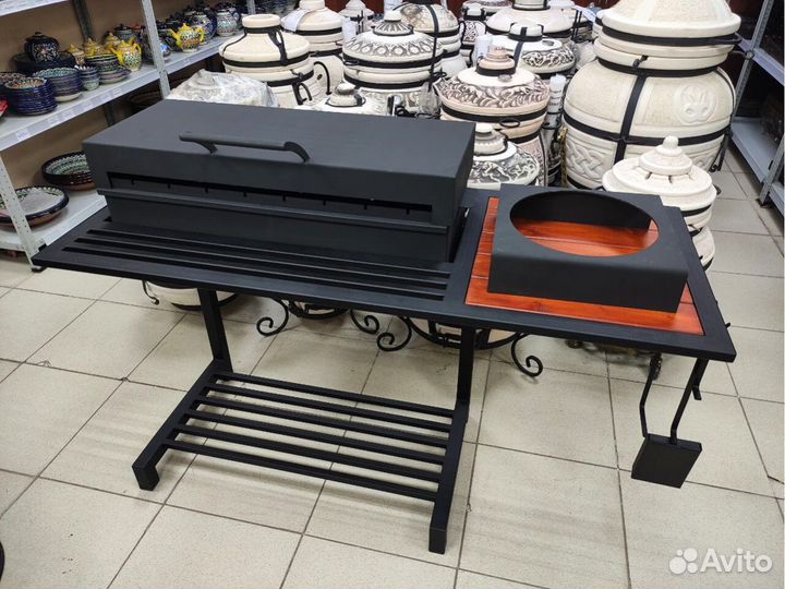 Мангал с крышкой гриль