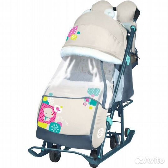 Санки коляска nika kids белые