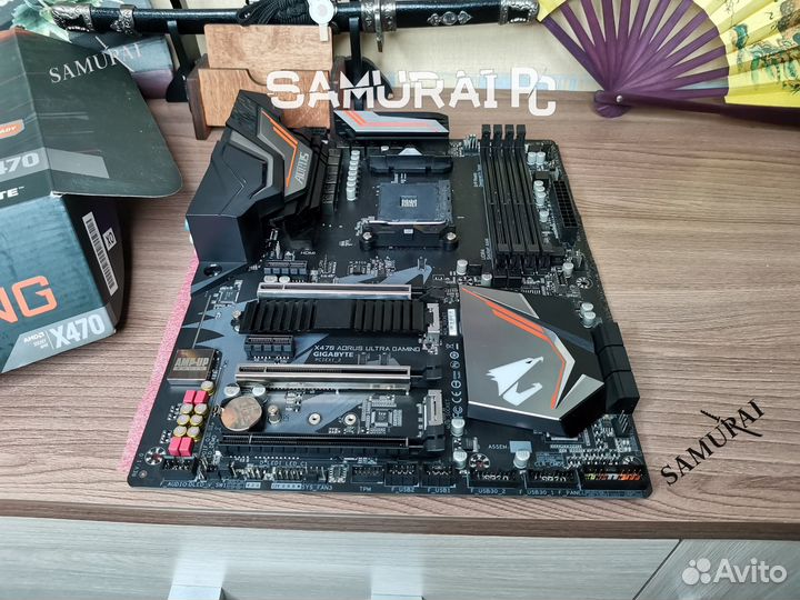Мат. Плата AM4 Gigabyte X470 Aorus Ultra Gaming