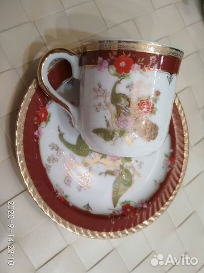 Японский кофейный набор Павлин Редкий 1950