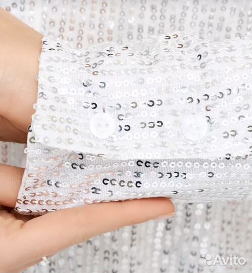 Рубашка в паетках размер 48 L