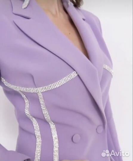 Платье пиджак со стразами