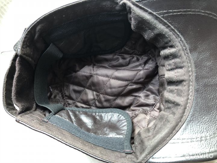 Кожаная кепка мужская 58