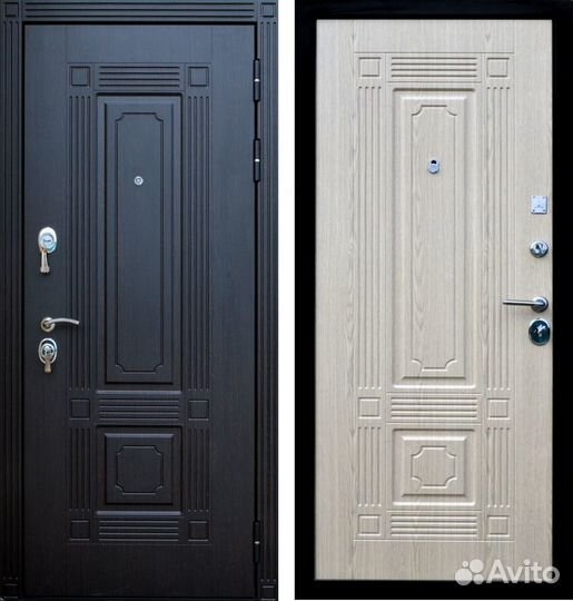 Металлическая дверь Броня Мадрид белый дуб