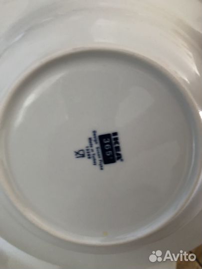 Тарелка глубокая большая икея белая IKEA