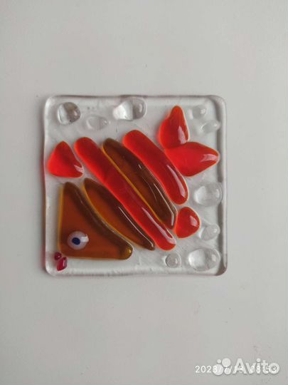 Декор для ванной в технике фьюзинг, ручная работа