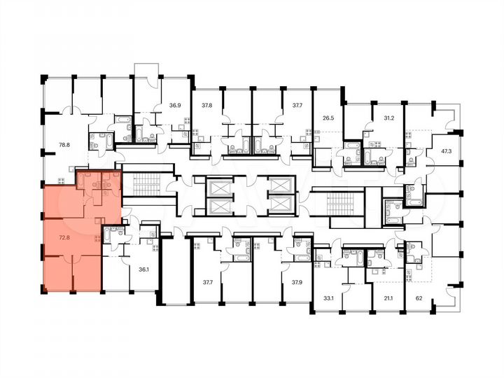 3-к. квартира, 72,8 м², 7/32 эт.