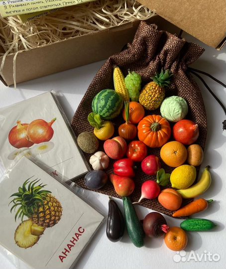 Набор 30 шт. фрукты и овощи из полимерной глины