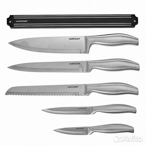 Набор кухонных ножей c магнитным держателем