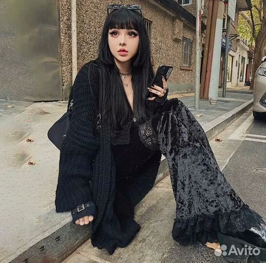 Штаны в готическом стиле y2k