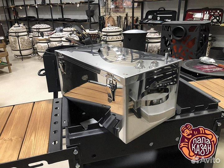 Коптильня из нерж. стали плоская кр. 300х500х300