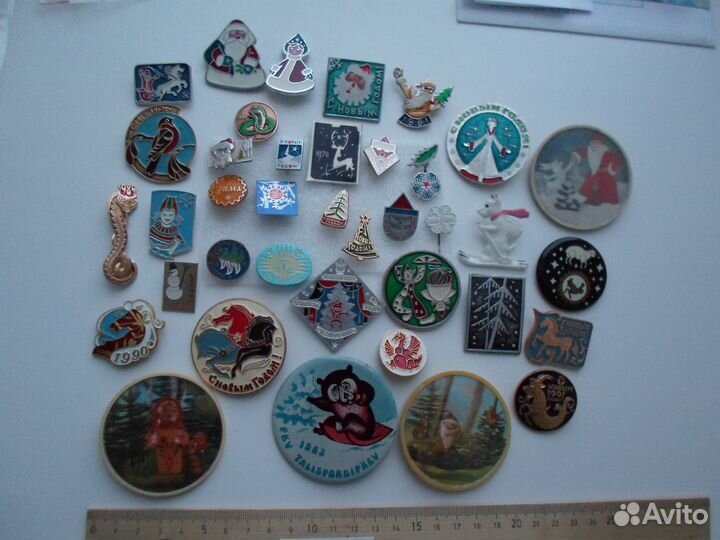 Детский значок знак СССР С Новым годом дед мороз