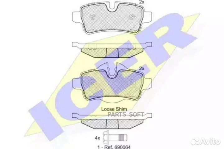 Icer 181812 Колодки торм диск Mini Cooper 06