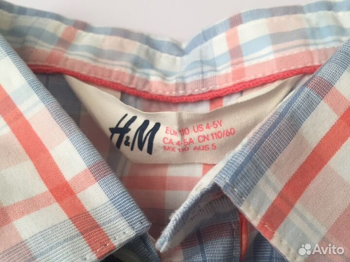 Рубашка в клетку и чиносы 110 рост