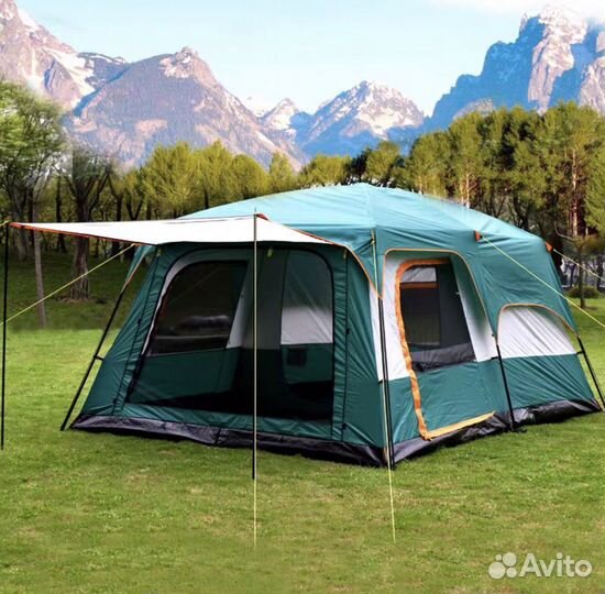 Палатка туристическая кемпинг 6-10 человек, шатер