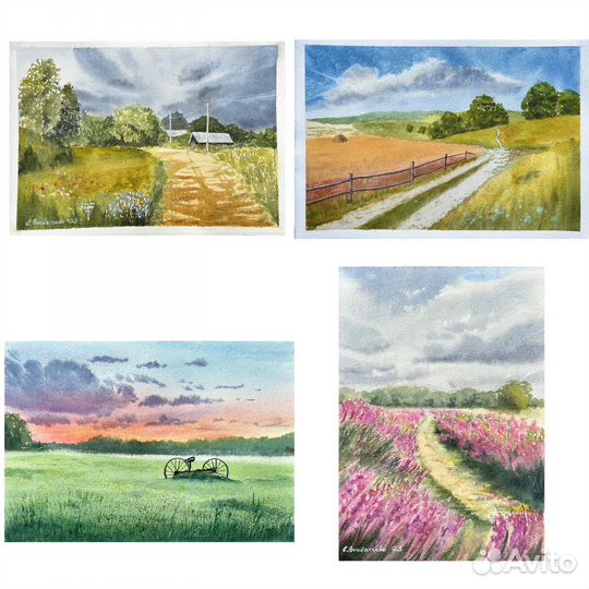 Акварельные работы Пейзаж