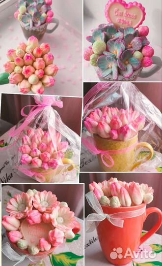 Шоколадный подарок цветы в кружке